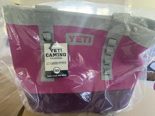 Luggage bags cases YETI Camino Carryall 35 Limited Edition Prickly Pear Pink Navy Tote Bag