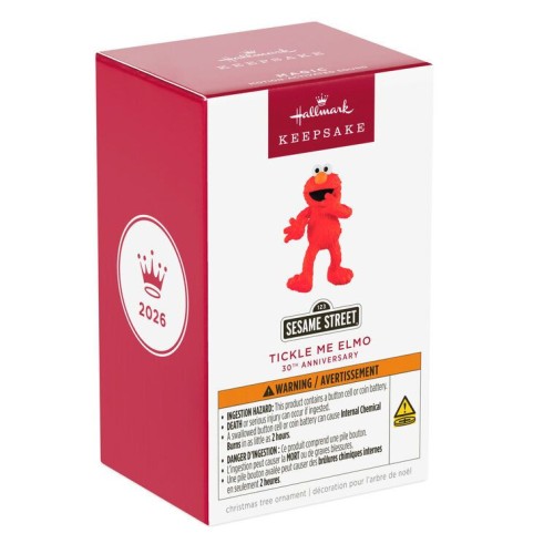Hallmark 2026 Keepsake Sesame Street 30th Anniversary Tickle Me Elmo Ornament With Motion-Activated Sound (318)