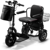 MotoTec Trike 48V 1000W Folding Black Mobility Trike Dual Motor